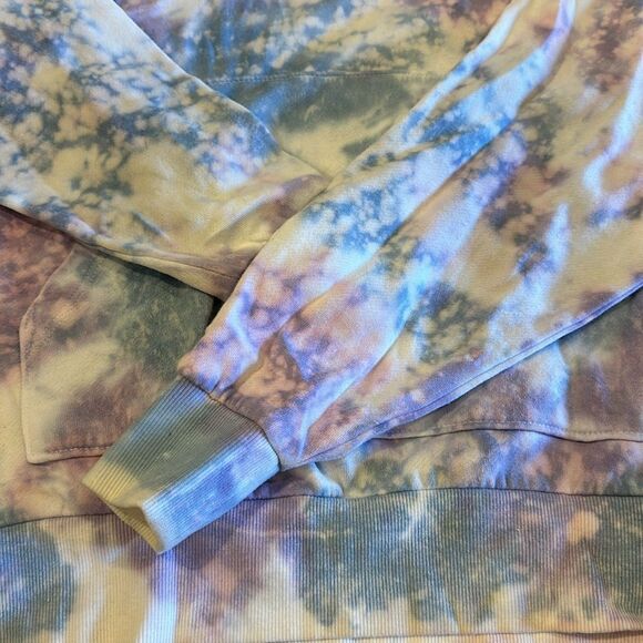 Katie J NYC Girls Blue & Purple Tie Dye Hooded Sweatshirt - Size M - Picture 3 of 6